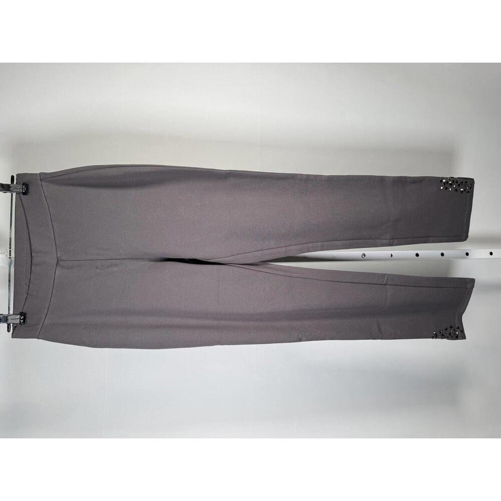 Coleen Lopez Gray Slim Pull-On Pants Studded Hem Stretch Ankle XXS - Picture 3 of 7